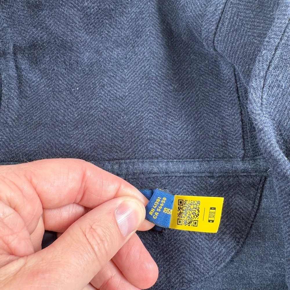 Polo Ralph Lauren Sweater Mens XL Blue Herringbone Shawl Collar Pullover Preppy